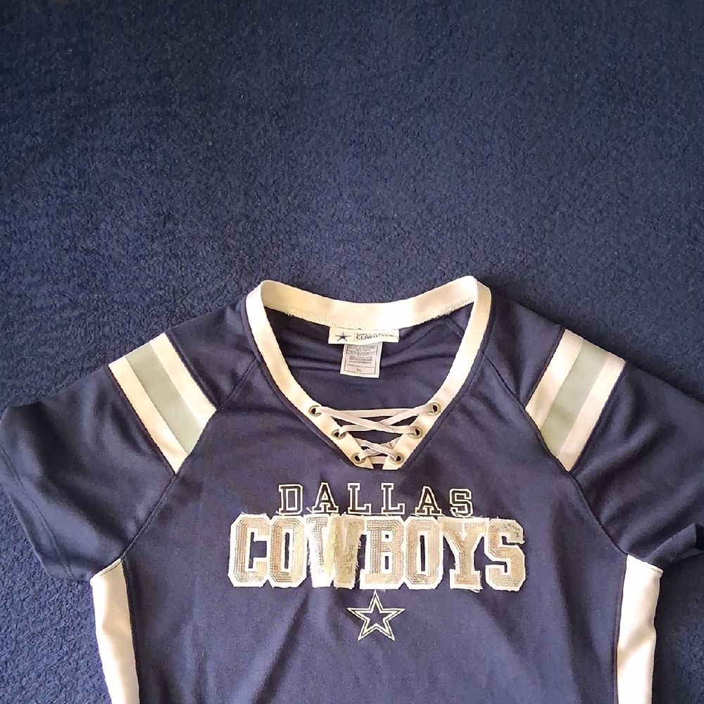 NFL Womens Dallas Cowboys Navy and White Jersey